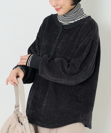モールワッフル ヘンリーネック Tシャツ