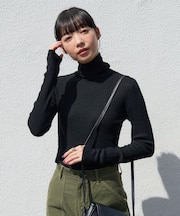 ウォッシャブル タートルネックニット