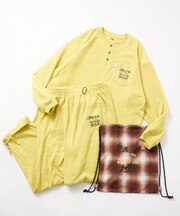 別注 オールナイトサウナ ロングスリーブ セントチヒロ・チッチ スーパー銭湯 裸浮湯 KANNAIGI 長袖館内着 ブークレ モコモコセットアップ ナップサック