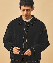 ハンドステッチ モール ニットジャケット