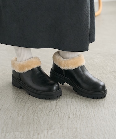 ボアレザレットシューズ