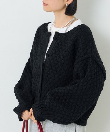 ハニカムニットカーディガン