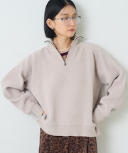 ハーフジップモールニット