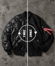 ALPHA INDUSTRIES × NANGA × FREAK'S STORE 別注 リバーシブル MA-1 ショートダウンジャケット