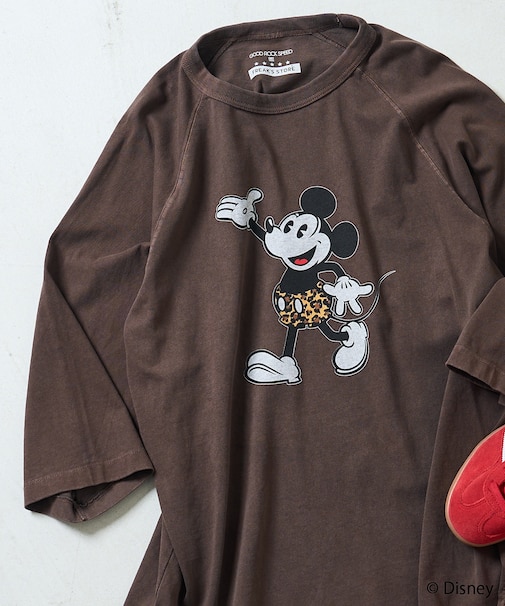 【MICKEY MOUSE】Leopard Raglan Tシャツ
