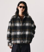 リラックスフィット シャギーチェック シャツジャケット