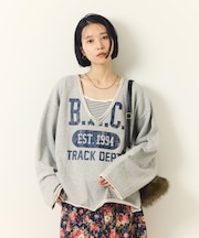 ロゴプリント Vネック スウェット