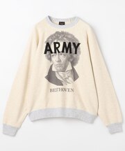 別注 ARMY ベートーベン プリント クルーネックスウェット