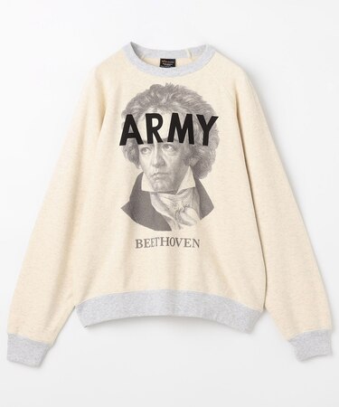 別注 ARMY ベートーベン プリント クルーネックスウェット