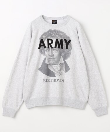 別注 ARMY ベートーベン プリント クルーネックスウェット