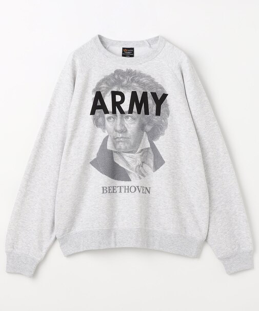 別注 ARMY ベートーベン プリント クルーネックスウェット