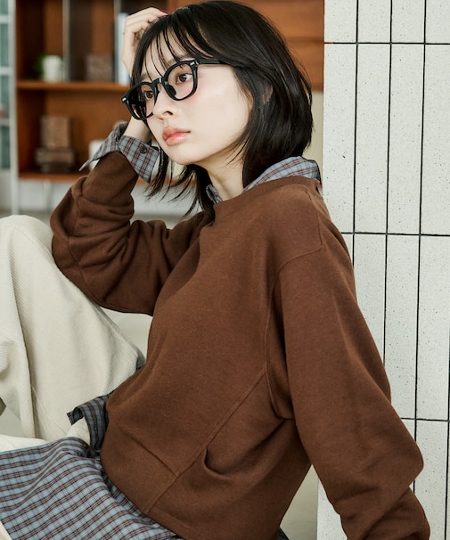 甘編みショートスウェット