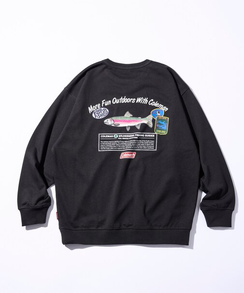 Coleman × FREAK'S STORE 別注 トラウトデザイン バックプリント クルーネックスウェット