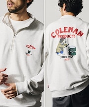 Coleman × FREAK'S STORE 別注 ヴィンテージカタログ ドッグデザイン ハーフジップスウェット