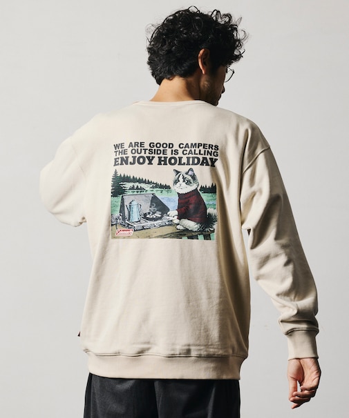 Coleman × FREAK'S STORE 別注 ヴィンテージカタログ キャットデザイン クルーネックスウェット