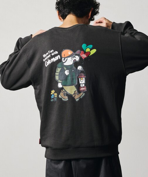 Coleman × kaoyorinakami 別注 ベア― バックプリント クルーネックスウェット