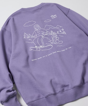 tombonia × FREAK'S STORE/トムボニア コラボ スノーボード バックデザイン ヘンリーネックスウェット