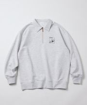 tombonia × FREAK'S STORE/トムボニア コラボ フットボールデザイン ポロカラー ハーフジップ スウェット