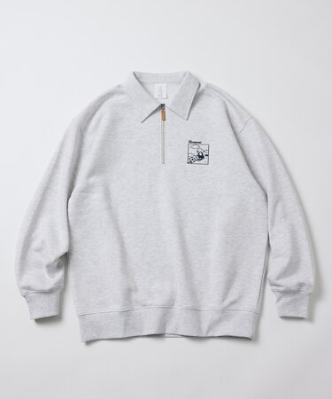tombonia × FREAK'S STORE/トムボニア コラボ フットボールデザイン ポロカラー ハーフジップ スウェット