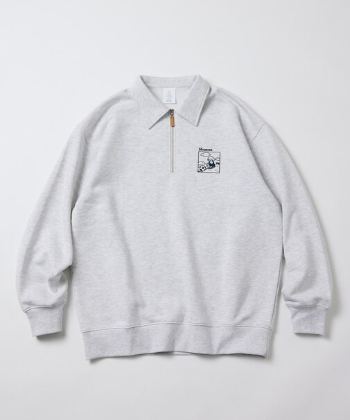 tombonia × FREAK'S STORE/トムボニア コラボ フットボールデザイン ポロカラー ハーフジップ スウェット