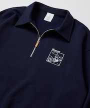 tombonia × FREAK'S STORE/トムボニア コラボ フットボールデザイン ポロカラー ハーフジップ スウェット