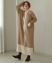 【WEB限定】ジャガードニットカフタンワンピース