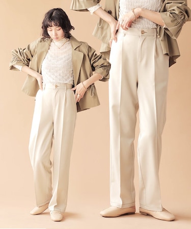 【WEB限定】配色ステッチセミワイドパンツ / セットアップ