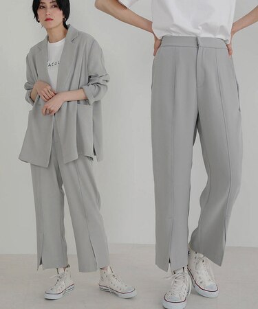 フロントスリットパンツ