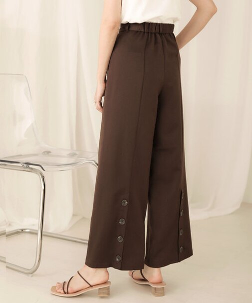 【WEB限定】バックボタンツイルワイドパンツ
