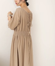 【WEB限定】バックリボン半袖ロングワンピース