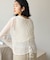 【WEB限定】バックレースアップ透かしニット