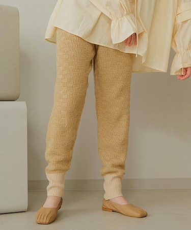 【WEB限定】ミックスジャガード編みジョガーパンツ