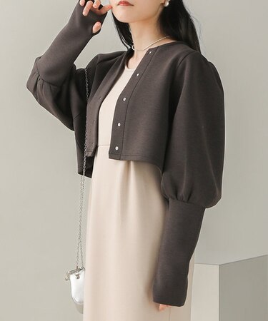 【低身長向けサイズあり】ショートカーデワンピースセット
