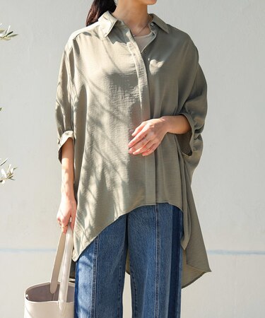 麻ライクシャツチュニック