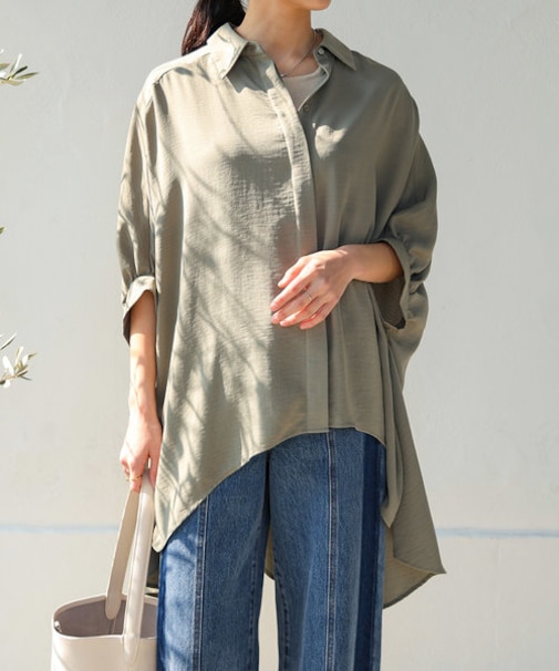 麻ライクシャツチュニック