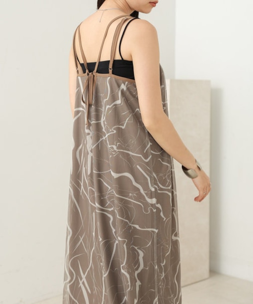 【S・Mサイズ展開】マーブルシアーメッシュキャミワンピース