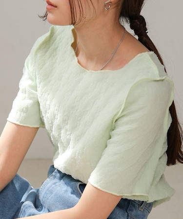 前後2WAYオーガンジーしわトップス