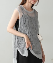 ラメメッシュベスト