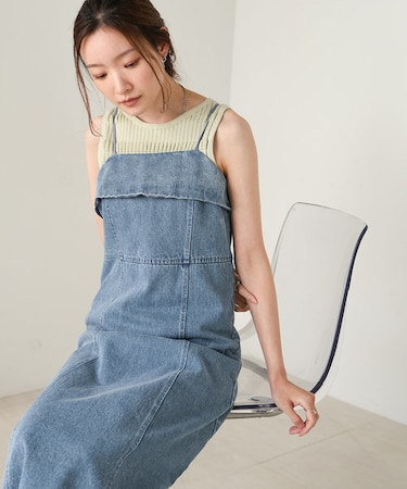 【低身長向けサイズあり】デニムキャミワンピース