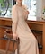 【オケージョンドレス/結婚式/2サイズ展開/SET ITEM/インナー付き/裏地付き】シャギー切替フレアーラインワンピース
