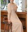 【オケージョンドレス/結婚式/2サイズ展開/SET ITEM/インナー付き/裏地付き】シャギー切替フレアーラインワンピース