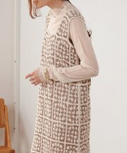 【XS~M 低身長向けサイズあり】クロシェロングワンピース