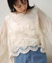 レーススカラップブラウス