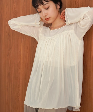ギャザーレイヤードメロウカットソー