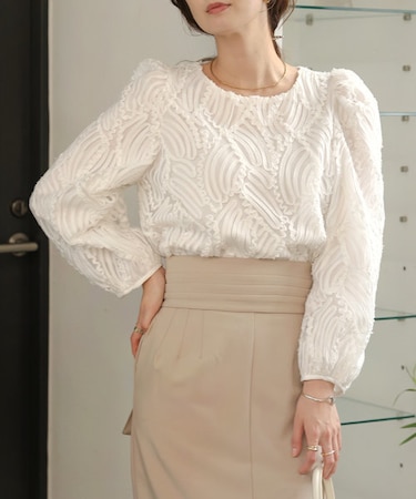 【オケージョンドレス/結婚式/2サイズ展開/SET ITEM/インナー付き/裏地付き】バテンレースブラウス