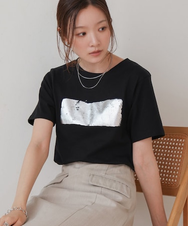 ヴィンテージシルバープリントＴシャツ