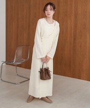 【低身長さん向けサイズあり】レイヤードデザインカットワンピース