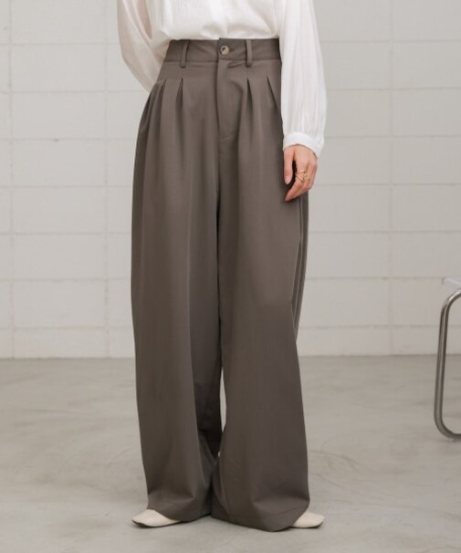 【S・Mサイズ展開】トリプルタックワイドパンツ