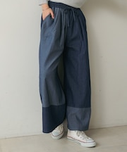 配色デニムパンツ