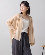 【接触冷感/UVカット】UVサラサラBOXシルエット前後差カーディガン